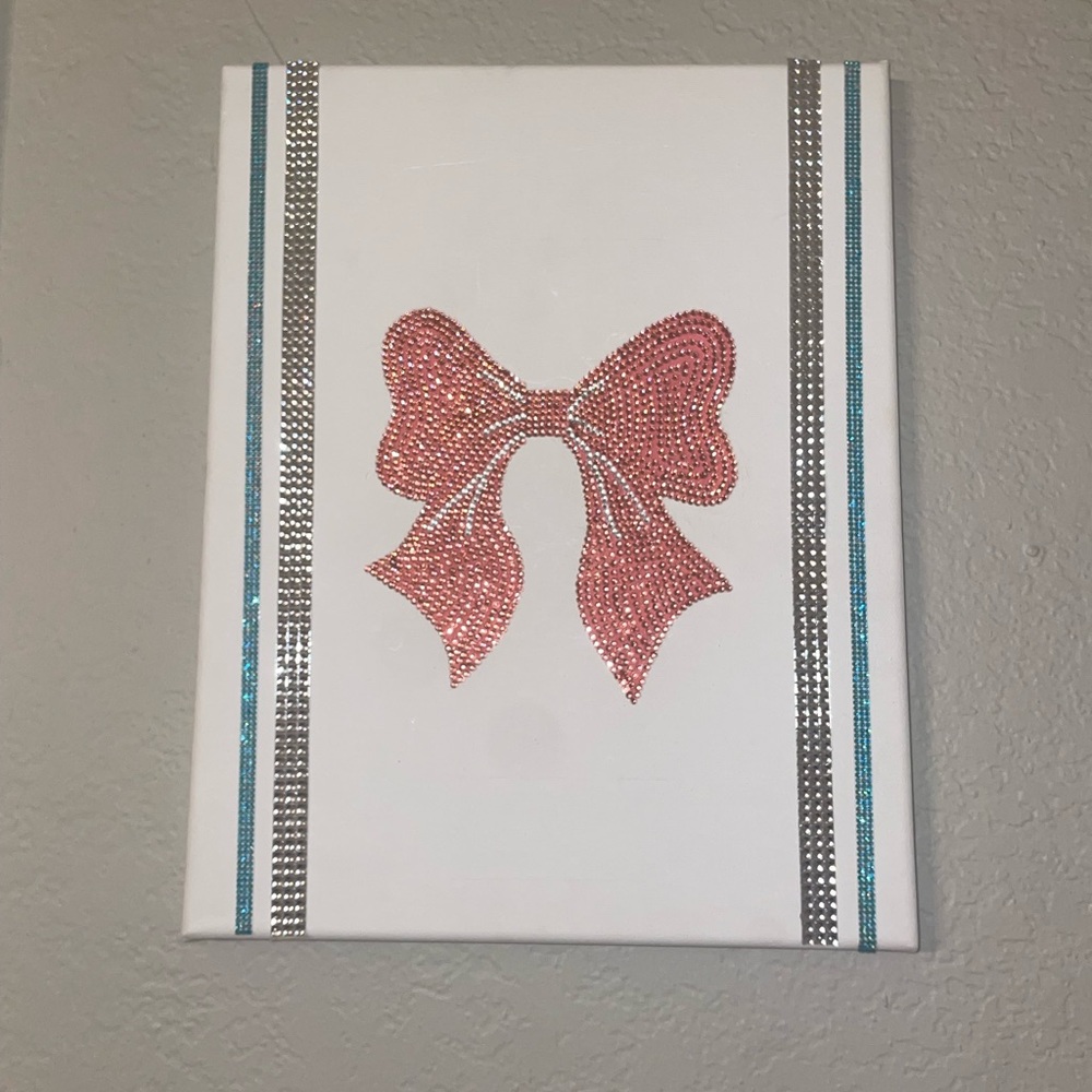 Pink Bow Canvas Art